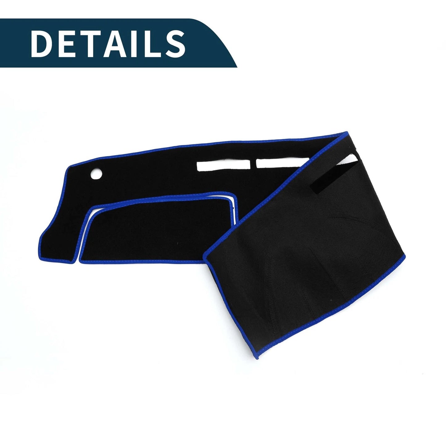 Dashboard Cover Mat for Toyota Hiace (2004-2024) Black Blue 1 Set