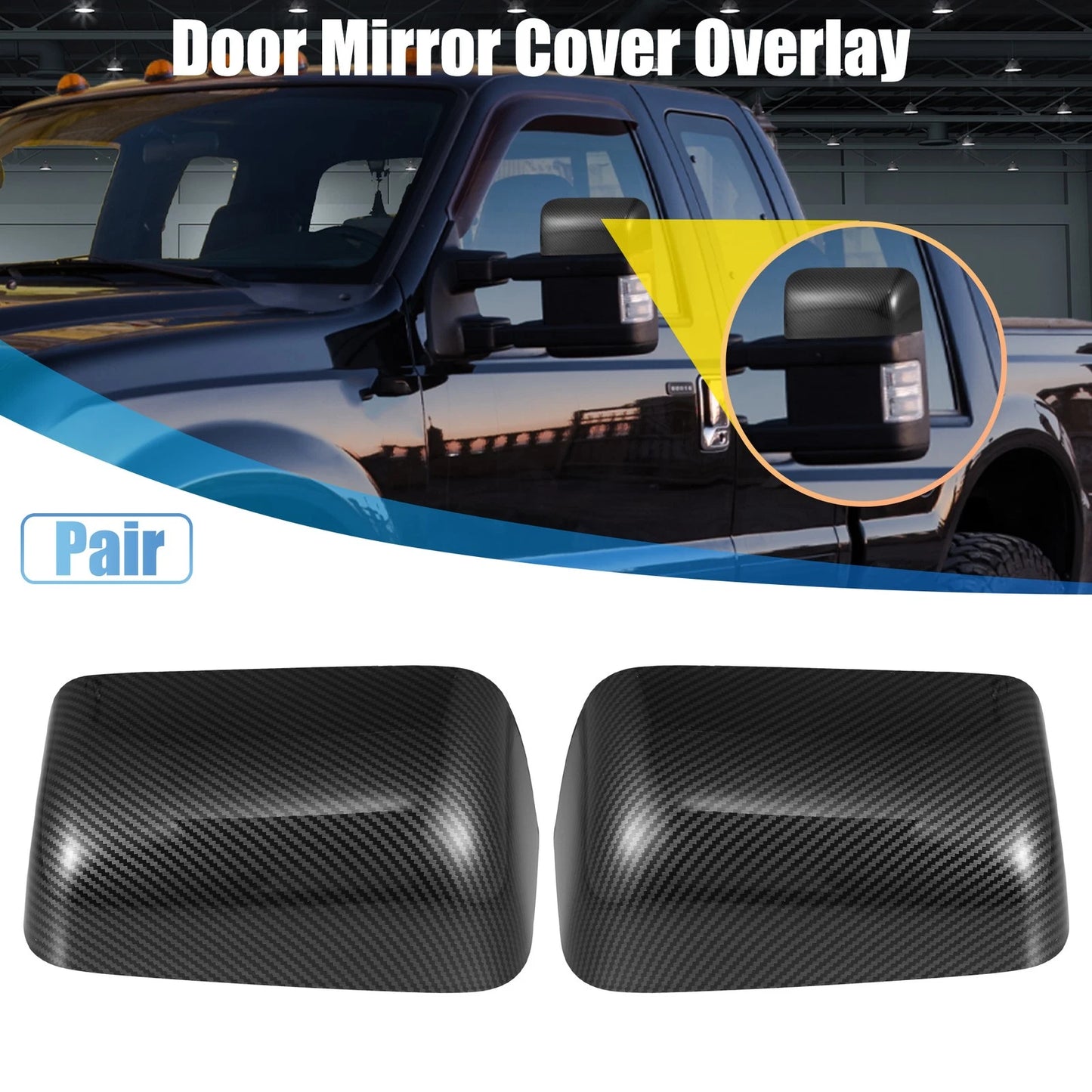 Black Rearview Mirror Cap Covers for Ford Excursion (2001-2005)