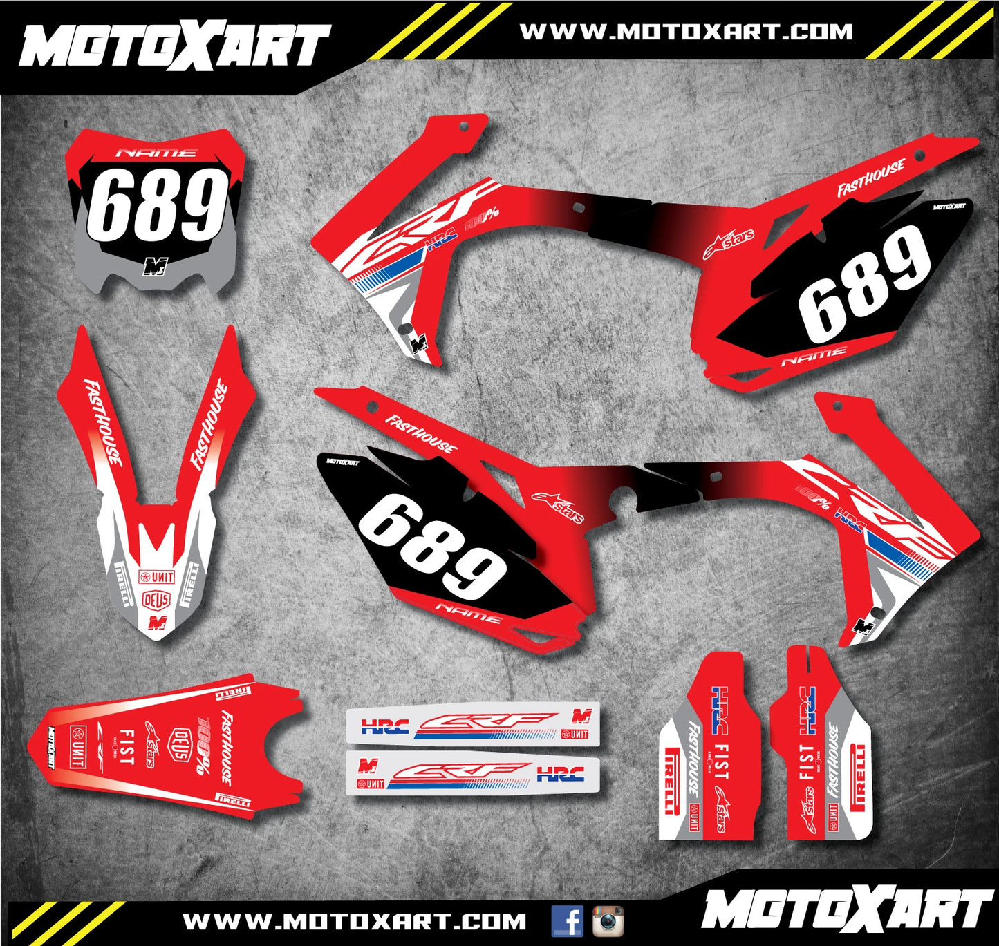 PRO Style Sticker Kit for Honda CRF 250 2014-2017 Full Custom Graphics
