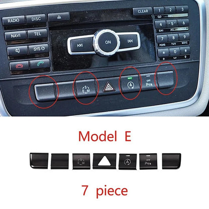 Center Console Button Trim Sticker 7Pcs for Mercedes-Benz