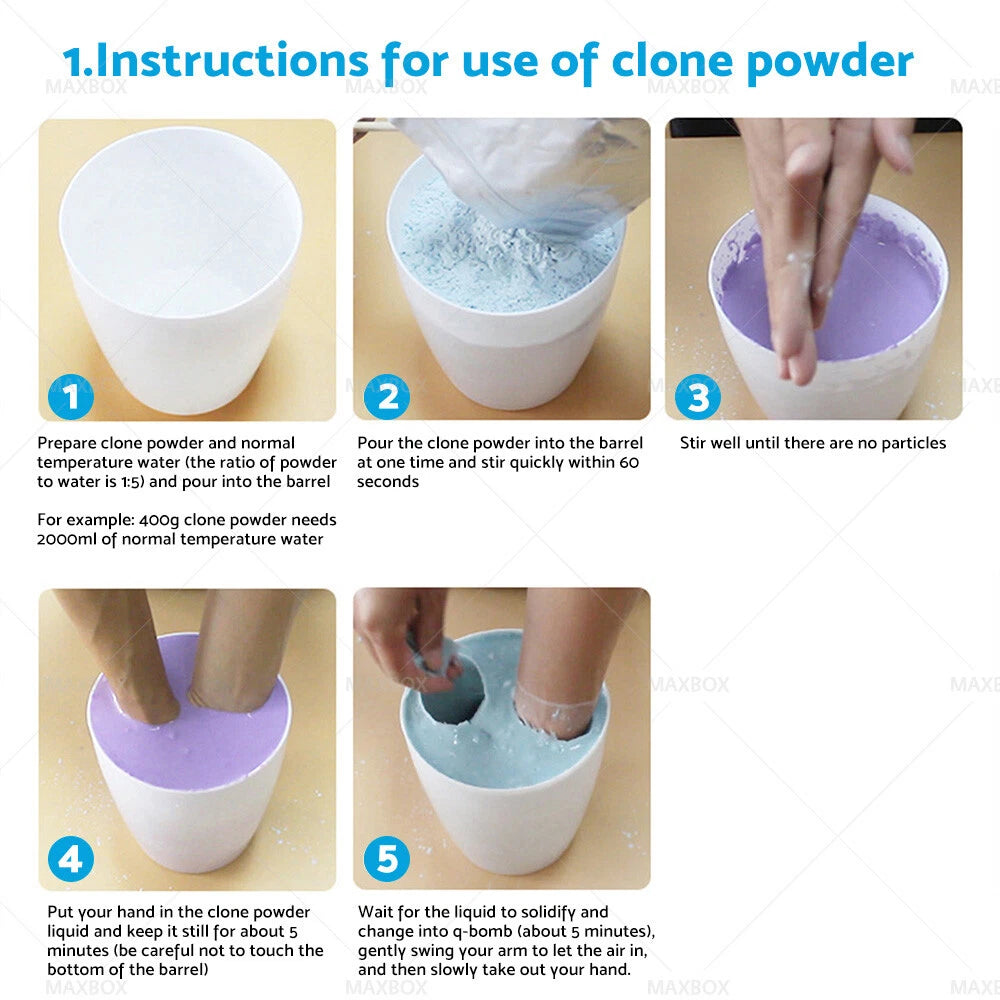 DIY Casting Kit 400g Clone Powder & 1000g Model Powder for Keepsake Hands