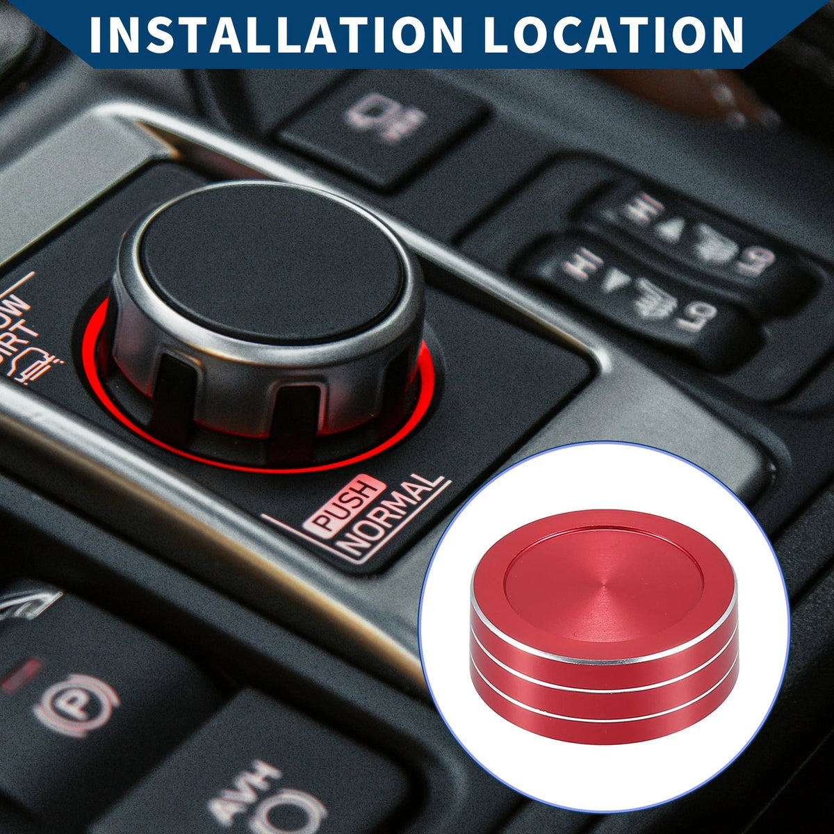 Red Gear Shift Knob Cover Ring for Subaru Forester (2019-2022) 1 Pcs