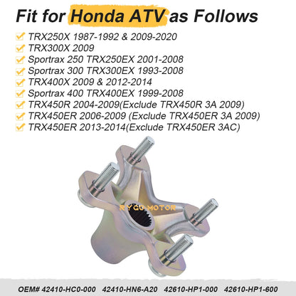 2 x Rear Wheel Hub for Honda Sportrax 300 TRX300EX (1993–2008)