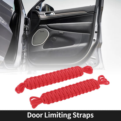 2 x Door Limiting Straps for Jeep Wrangler TJ JK JKU (2007-2018) - Red