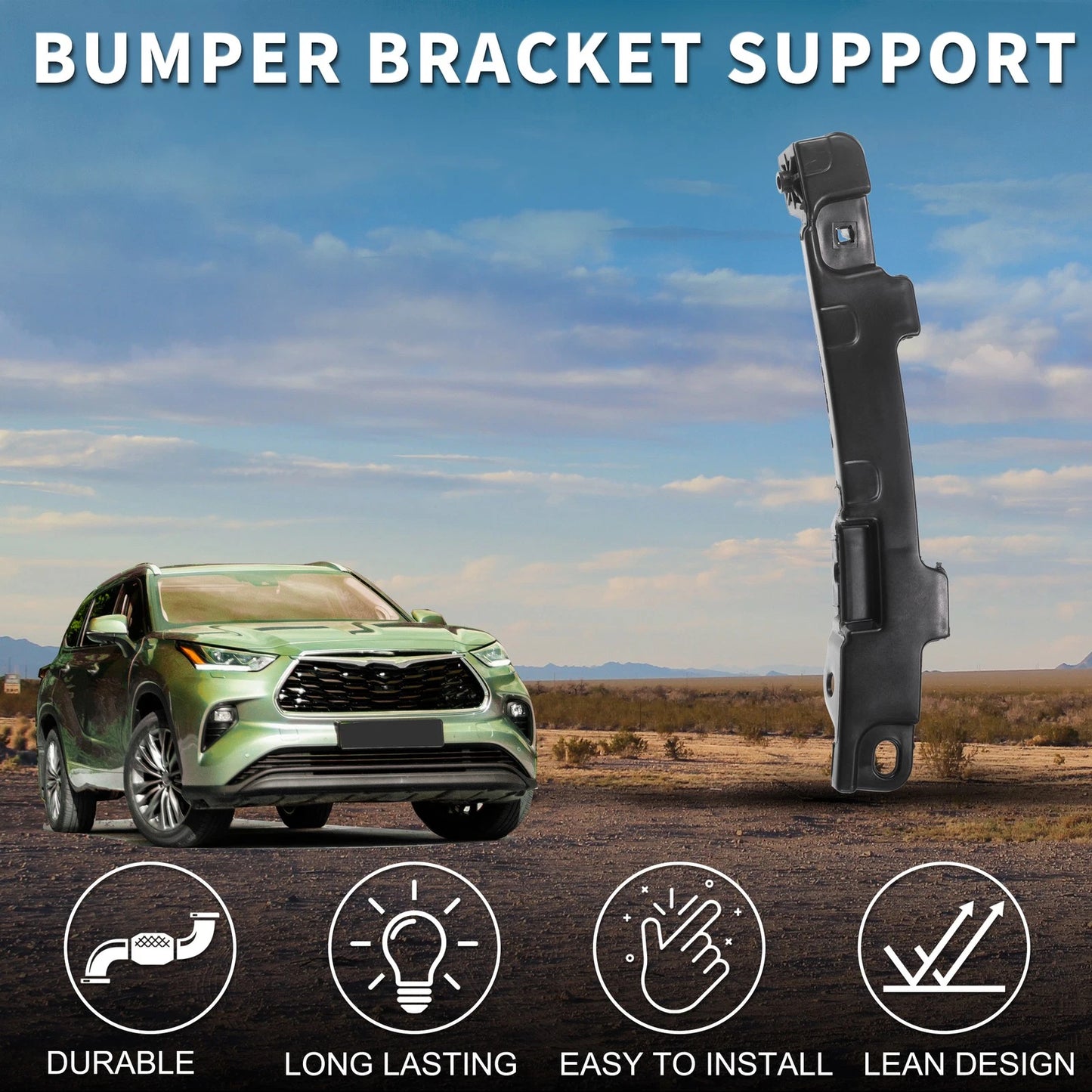 Left Front Bumper Retainer Bracket for Toyota Highlander (2014-2019)