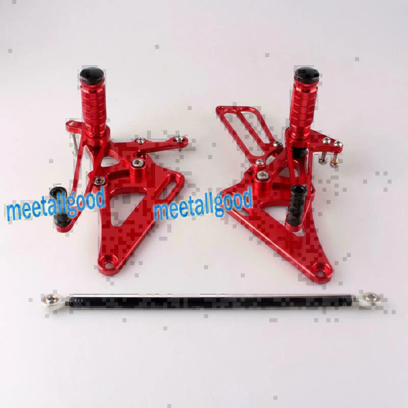 Adjustable Rearset Footpegs for Honda CB400 VTEC (2000-2007) - Red