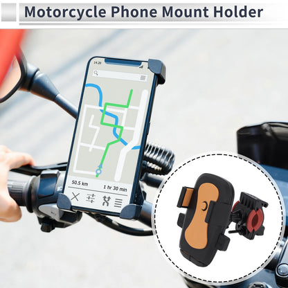 Phone Mount Holder 4.7-7.2 for Motorcycle Handlebar Mount Black Orange