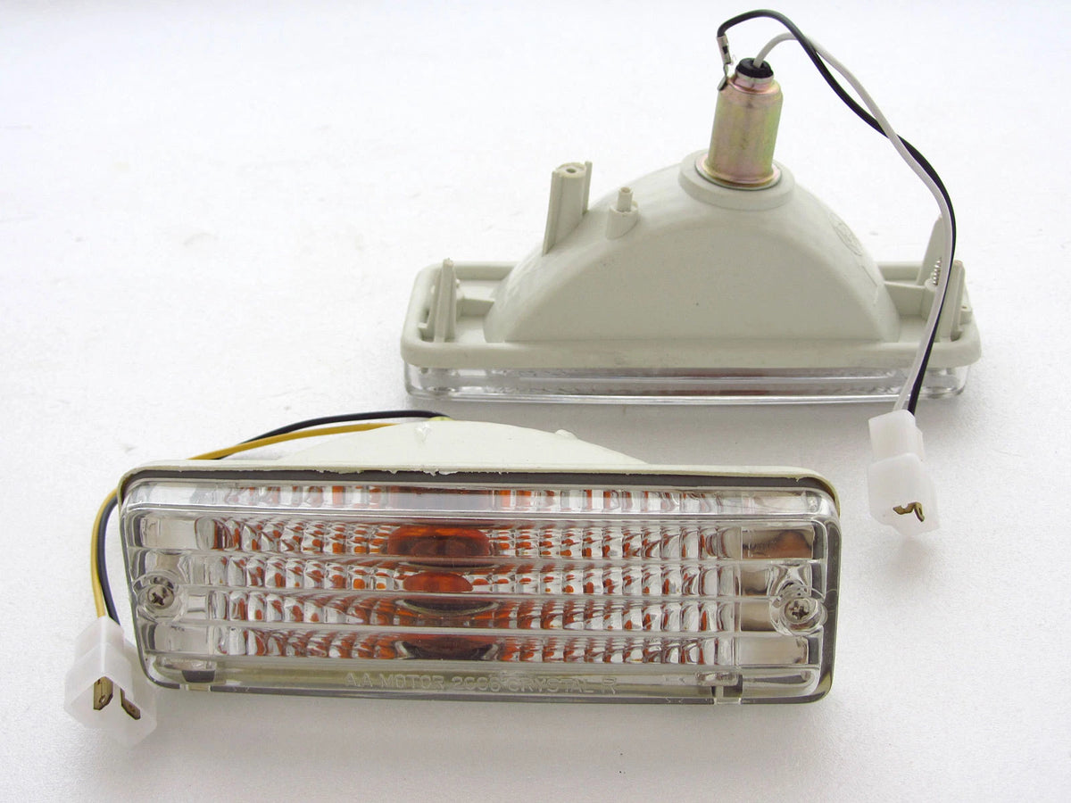 Crystal Clear Bumper Bar Indicator Lights for 1983-1988 Toyota Hilux