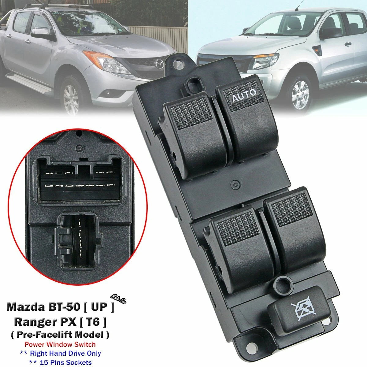 Power Window Switch for Mazda BT-50 Ranger T6 PX 4Door (2012-2015)