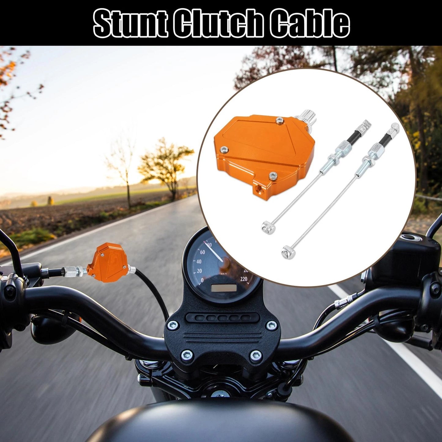 Orange Stunt Clutch Easy Pull Cable Line Clutch Economizer System for Motorcycles