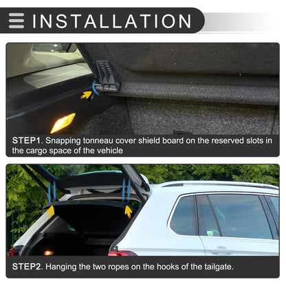 Rear Parcel Shelf Boot Load Cover for Ford FOCUS (2019-2022) Black