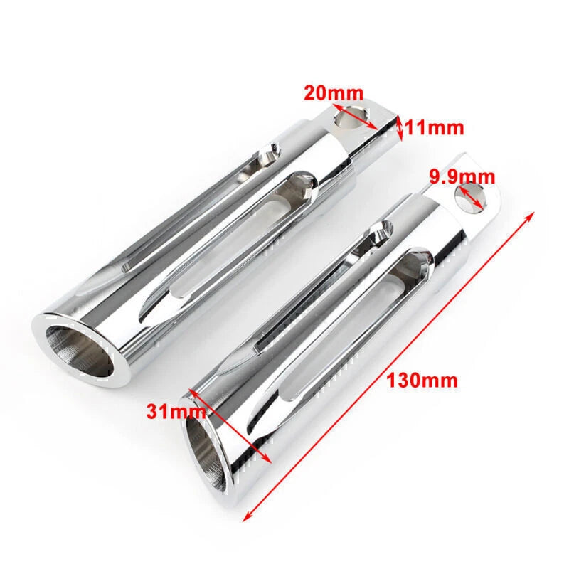 CNC Chrome Foot Pegs for Harley Touring Sportster Dyna Softail