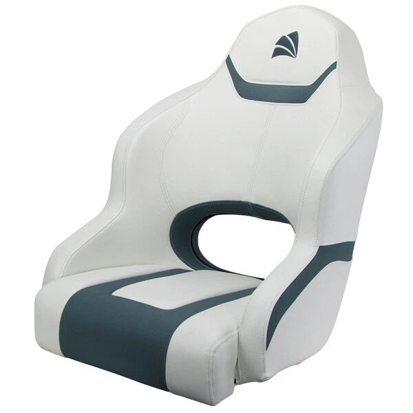 Boat Seat Relaxn Reef Series Sports Bucket White/Gun Metal Grey Cross Hatch