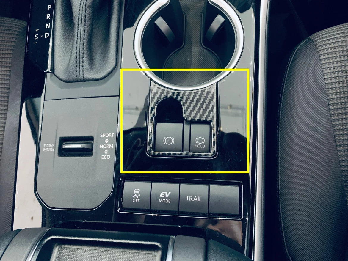 Carbon Fiber Park Brake Button Cover Trim for 2020-2022 Toyota Highlander