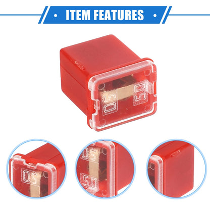 10 Pcs 50 Amp Mini Box Shaped Fuses for Pickup Trucks & Cars