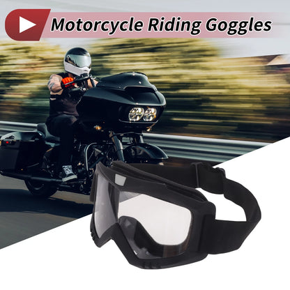 1Pc Goggles Clear Lens Black Frame PC Cycling Sunglasses for Motorcycle