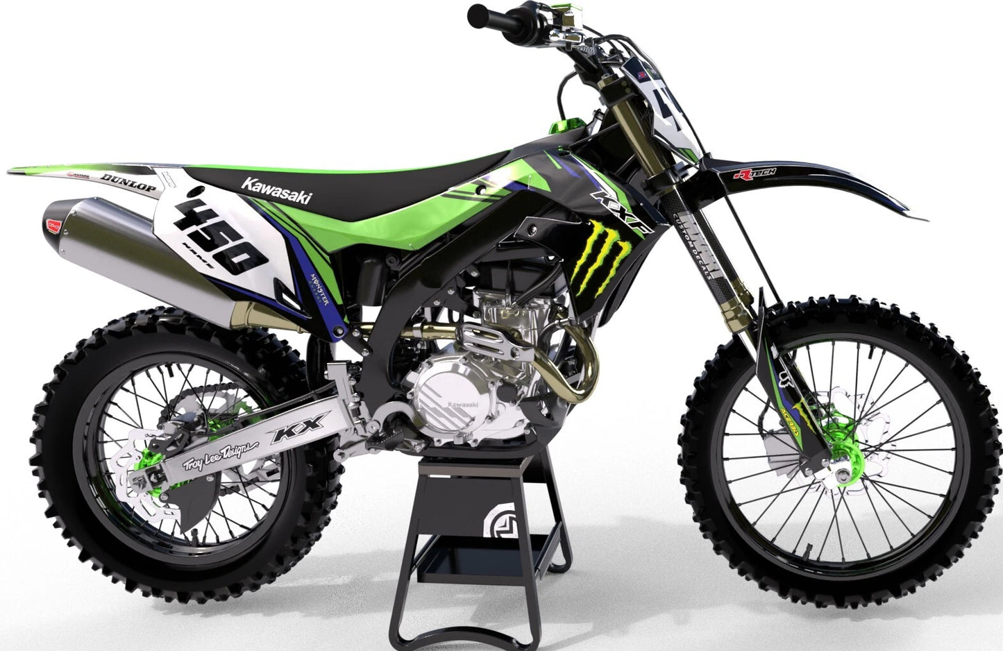 Full Graphics Kit  Custom Stickers Decals for Kawasaki KX 250 (2003-2012)