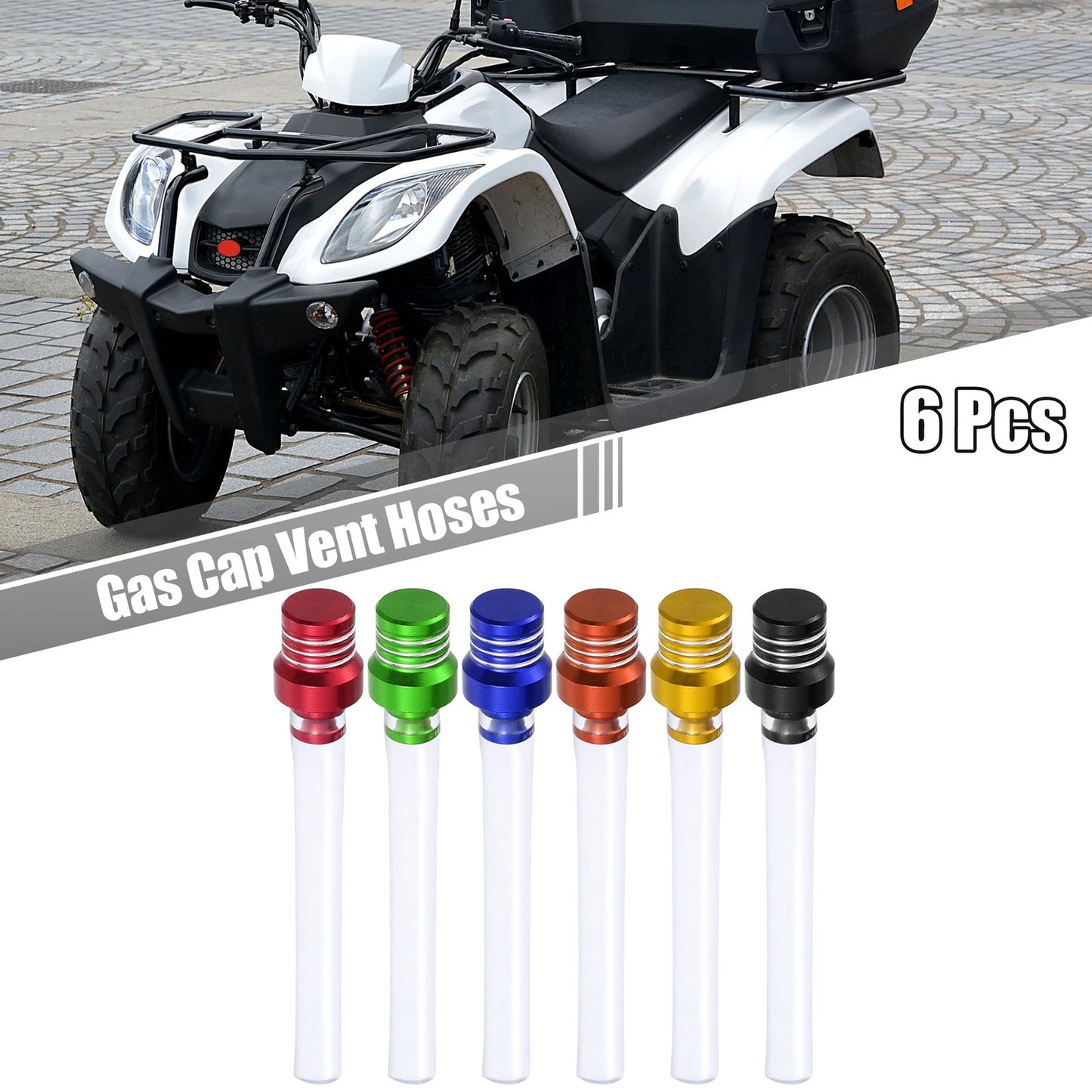 6 x Gas Cap Vent Hose Tank Breather One Way Clear Tube 6 Colors for Motorcycle