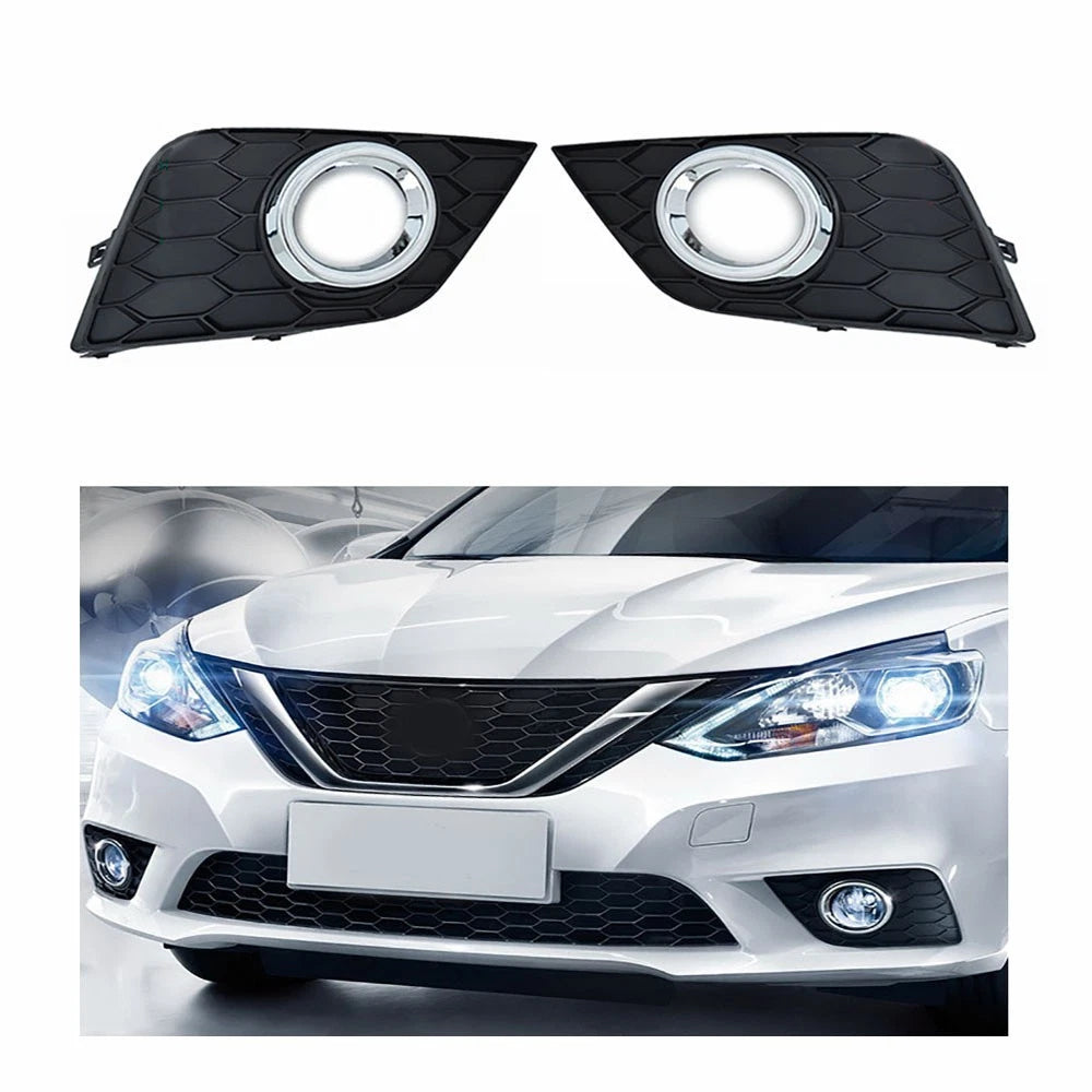 Front Bumper Fog Light Frame Cover for 16-19 Nissan Sentra (2016-2019)