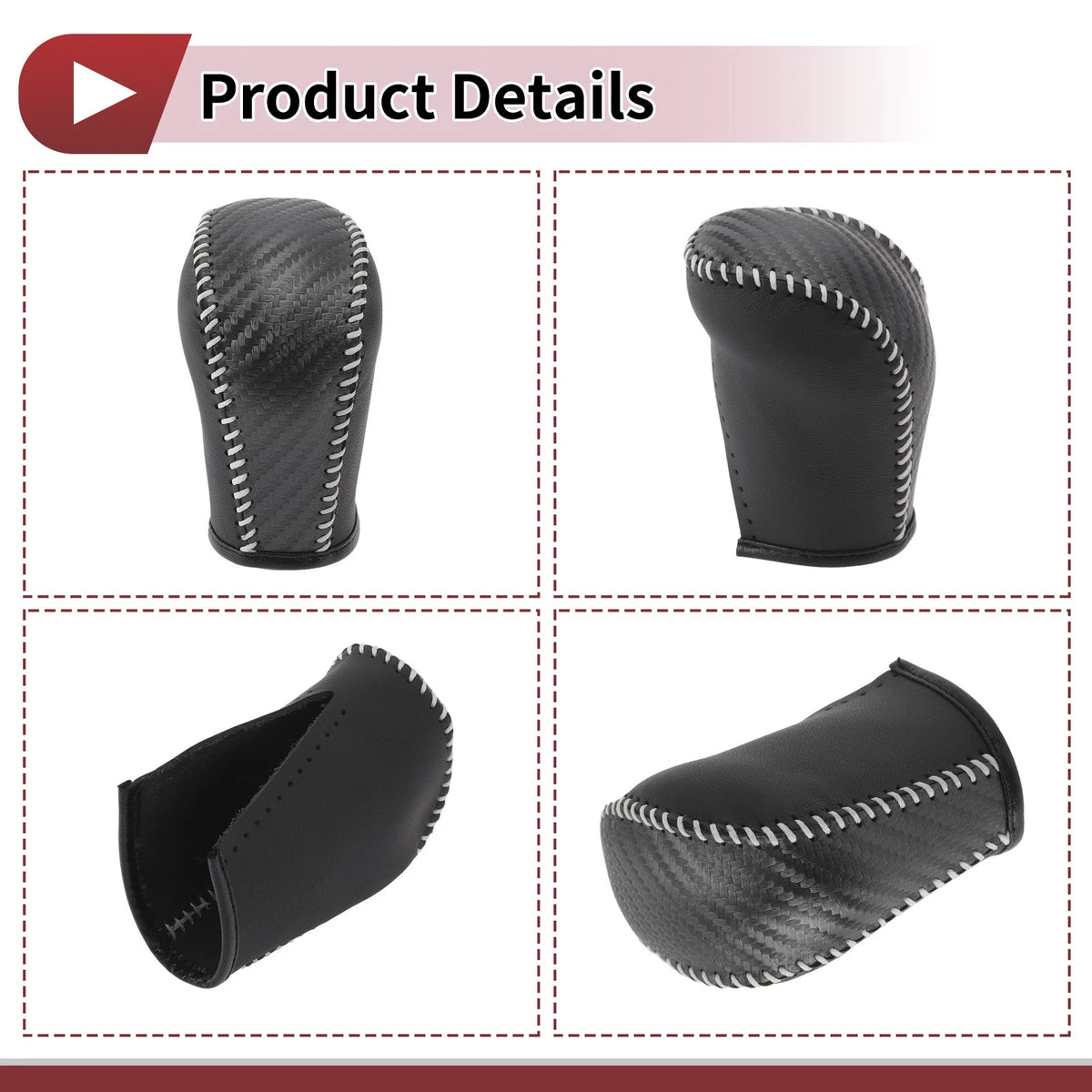 Subaru Forester Gear Shift Knob Cover 2006-2012 Black Beige Faux Leather