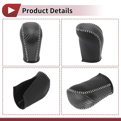 Subaru Forester Gear Shift Knob Cover 2006-2012 Black Beige Faux Leather
