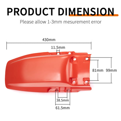 Rear Fender Red for Honda XR80/XR100/XR80R/XR100R (1985-2000)