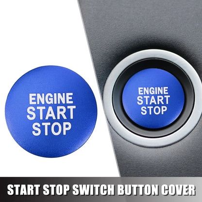 Engine Start Stop Button Cover Sticker Aluminum Blue for Toyota Camry