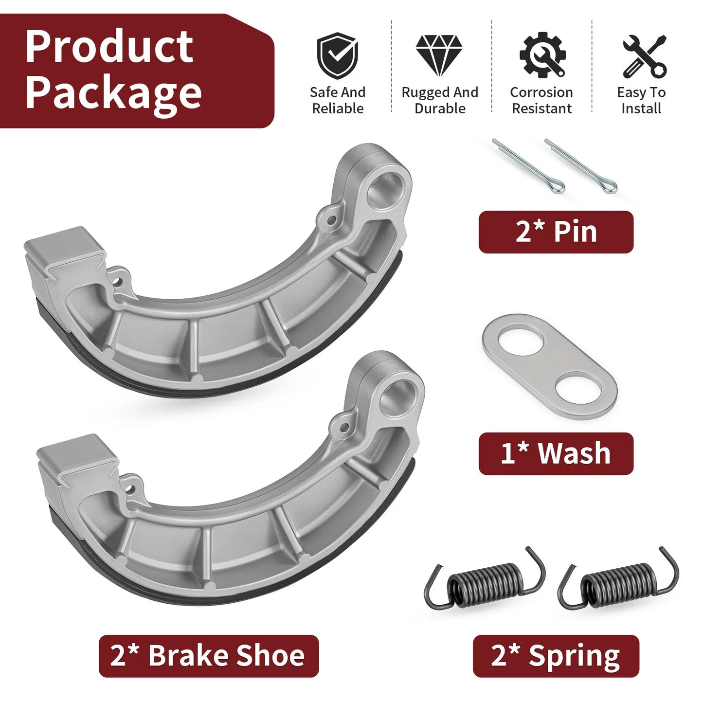 Rear Brake Shoes for Honda Rancher TRX420FA/FE/FM/TE/TM/FPE/FPM (2007–2023)