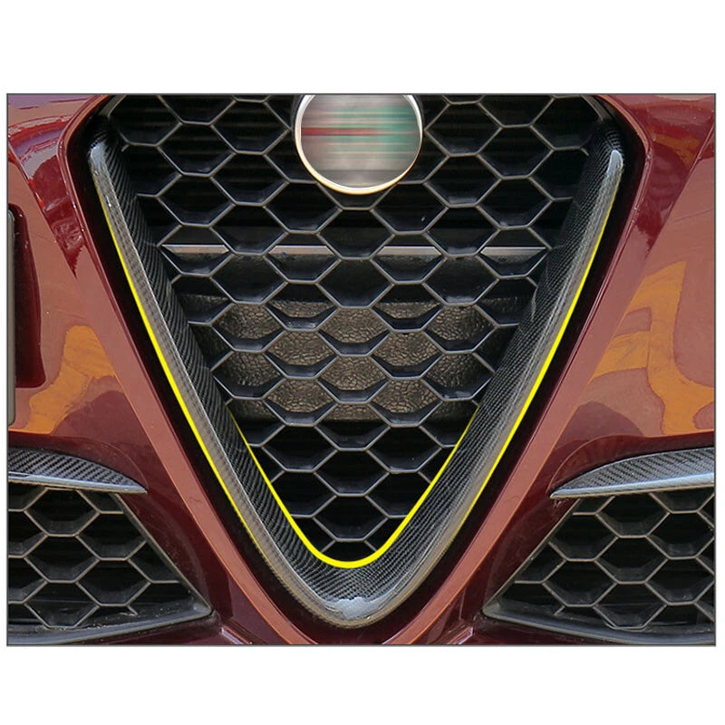 For 17-20 Alfa Romeo Stelvio Real Carbon Fiber Front V Shape Grille Center Cover