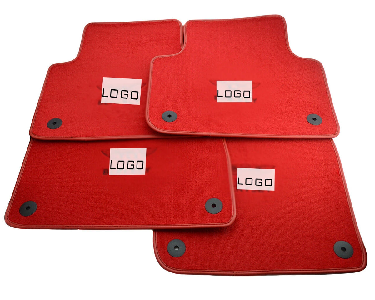 Tailored Red Floor Mats for Bentley Bentayga with Custom Emblem (2016-2023)
