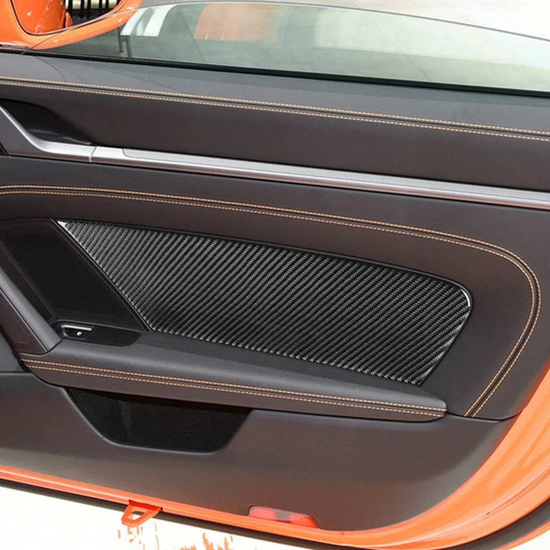 Soft Carbon Fiber Interior Door Panel Trim for Porsche 911 992 2019-2023