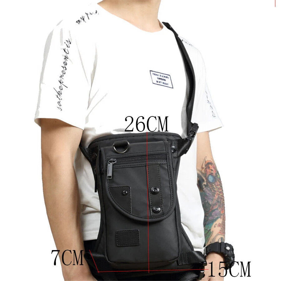 Waterproof Black Motorcycle Leg Bag Thigh Hip Pack Pouch for All Bikes