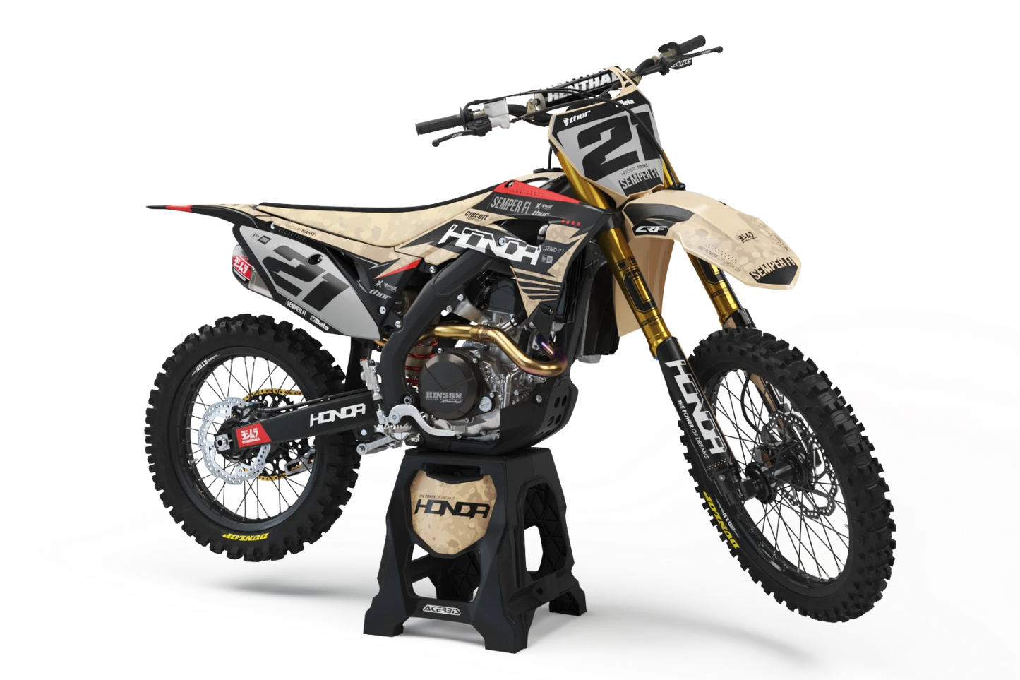 Custom Graphic Kit TERRA Style Decals for Honda CRF 450 (2021-2024)