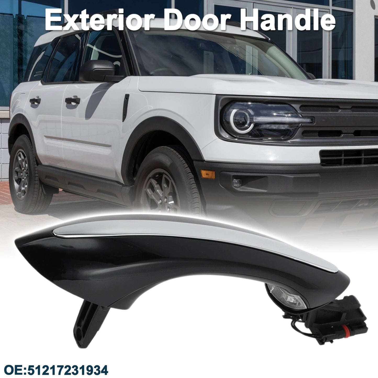 Rear Right Exterior Door Handle for BMW F07 F10 (2010-2017) Black Silver Tone