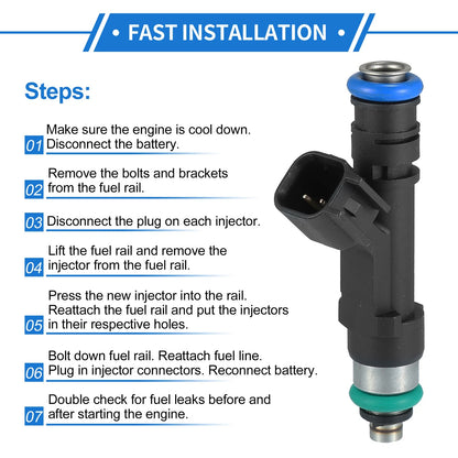 Fuel Injectors 6x 3.7L Black for Dodge Ram 1500 (2004-2010)