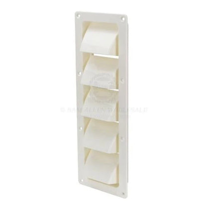 Large 5 Louvre Vent 120mm x 335mm White ABS for Boat/Caravan/Camper