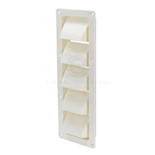 Large 5 Louvre Vent 120mm x 335mm White ABS for Boat/Caravan/Camper