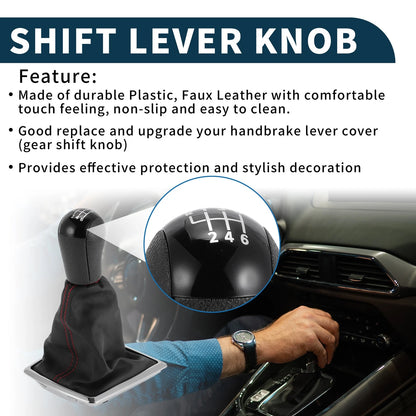 6 Speed Manual Gear Shift Knob & Cover for Ford Focus (2000-2018)
