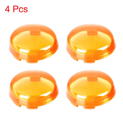 4pcs Motorcycle LED Turn Signal Light Indicator Lens Cover Yellow for Harley