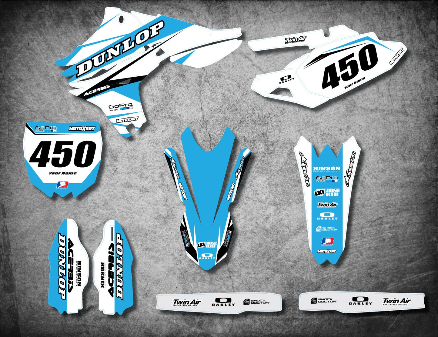 Custom Graphic Kit Decals for Yamaha YZF450 (2010-2013)