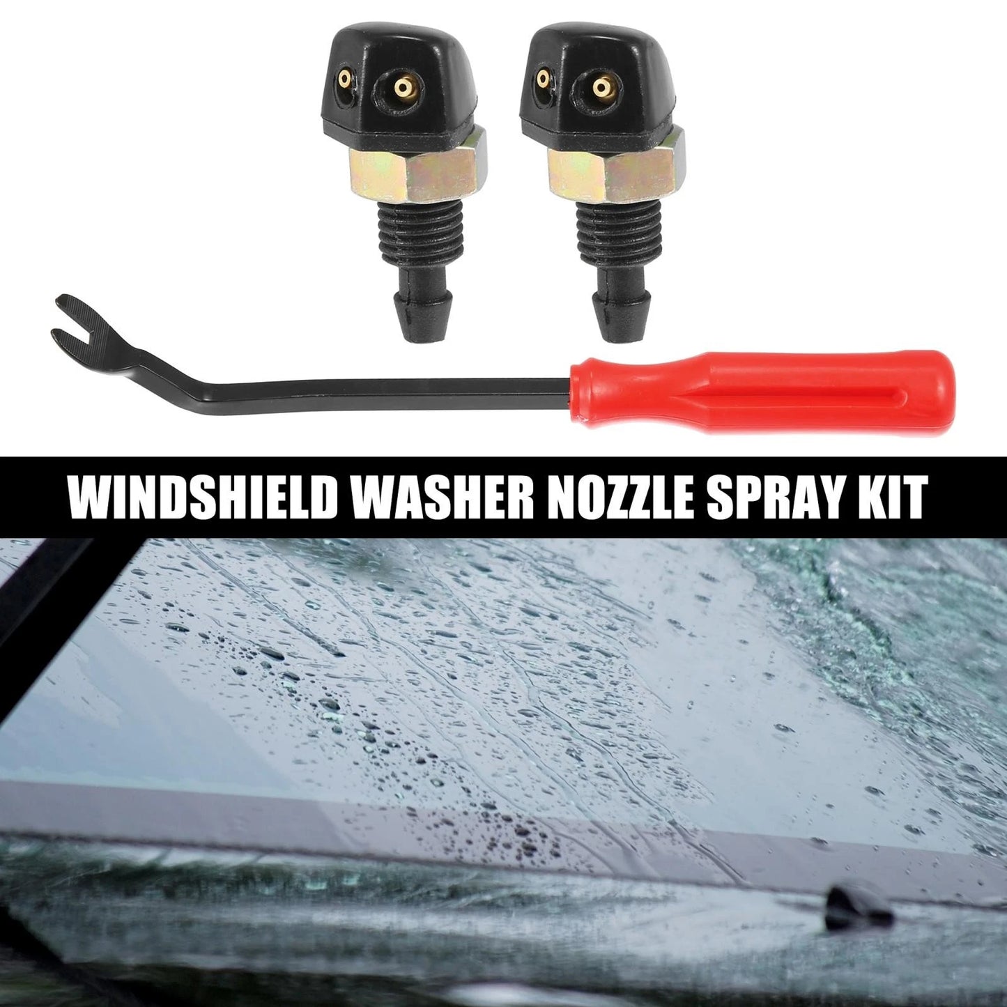 3 x Front Windshield Washer Nozzles for Ford, Chevy