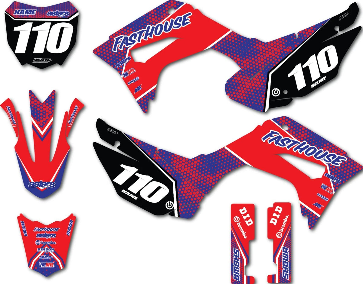 Custom Graphics Full Kit for Honda CRF 110 Clipper Style Stickers (2019-2024)