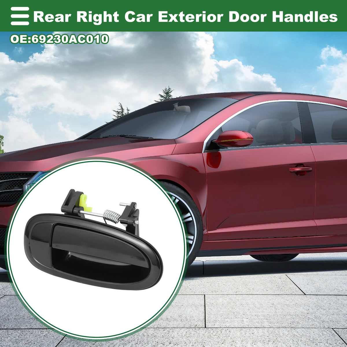 Rear Right Exterior Door Handle for Toyota Avalon (1995-1999) Black
