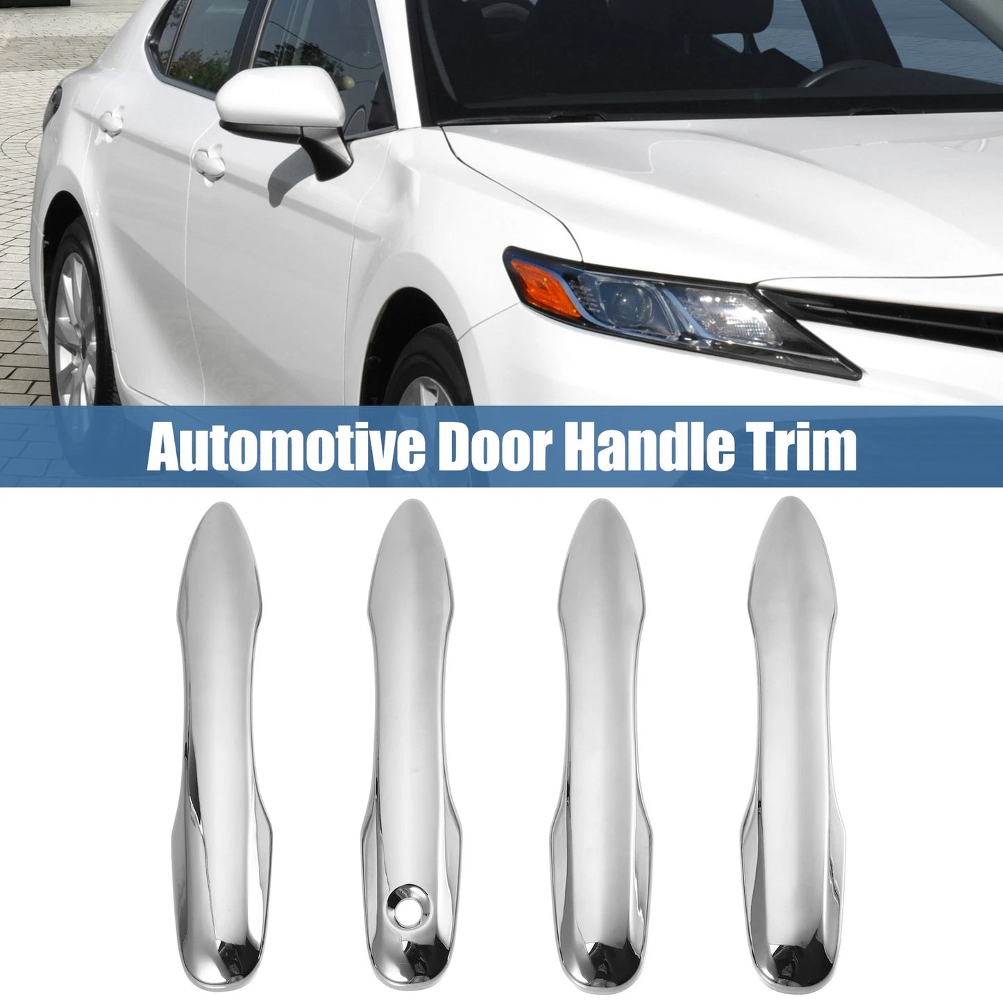Set Door Handle Cover Chrome Silver Tone for Toyota Camry (2018–2023)