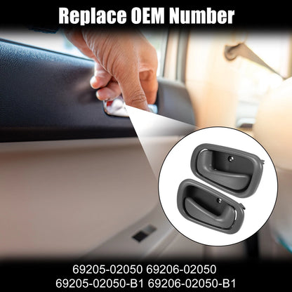 2 x Front Rear Interior Door Handles for Toyota  Gray