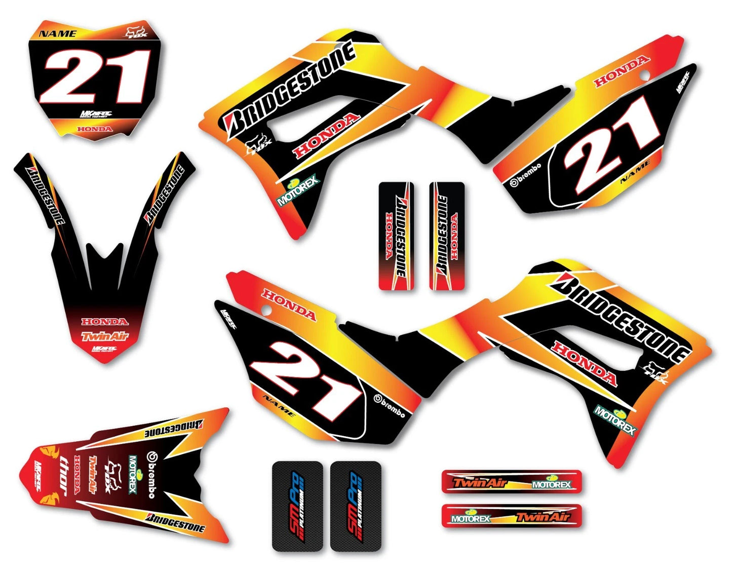 Sunrise Style Sticker Kit for Honda CRF 125F (2019-2025) Custom Graphics