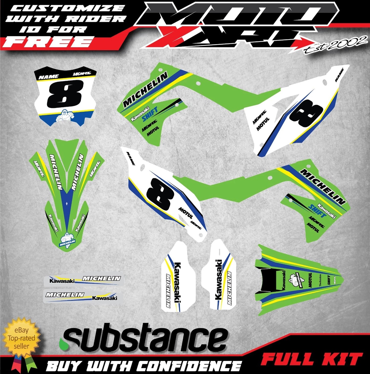 Custom Decal Kit for Kawasaki KXF 450 (2019-2022) - DELTA STYLE Stickers
