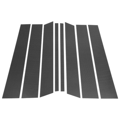 8 Pcs Door Pillar Window Trim for Ford Edge (2007-2014) Carbon Fiber Black
