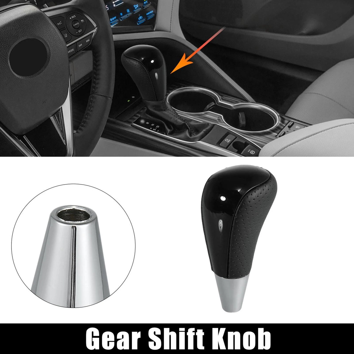 M8x1.25 Gear Shift Knob for Toyota Lexus Black Faux Leather