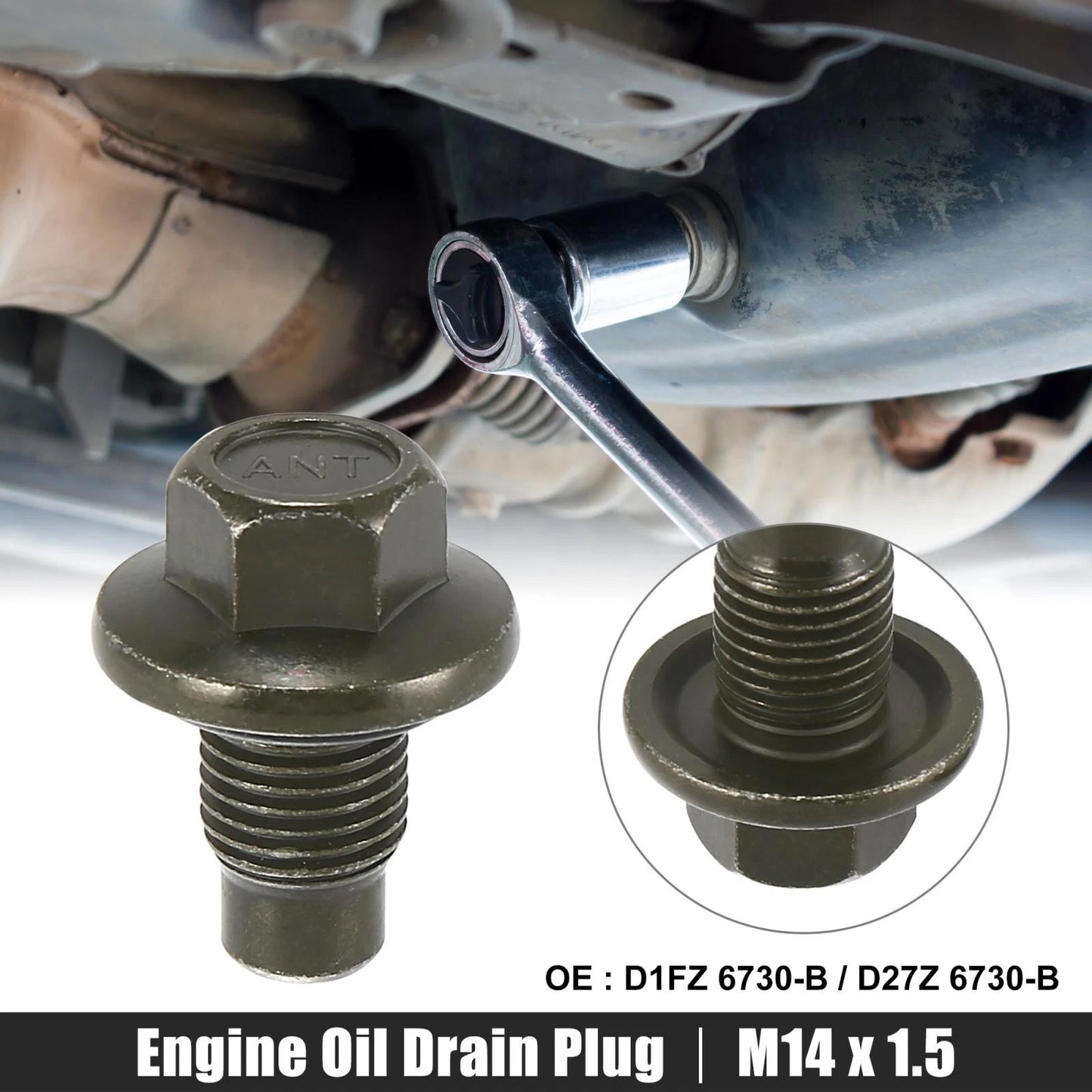 Stainless Steel Engine Oil Drain Plug Screw for Ford (M14 x 1.5)